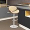 Armen Living Naples Cream Faux Leather Adjustable Height Swivel Walnut Wood and Chrome Base Bar Stool LCNABACRWA - alternate 4